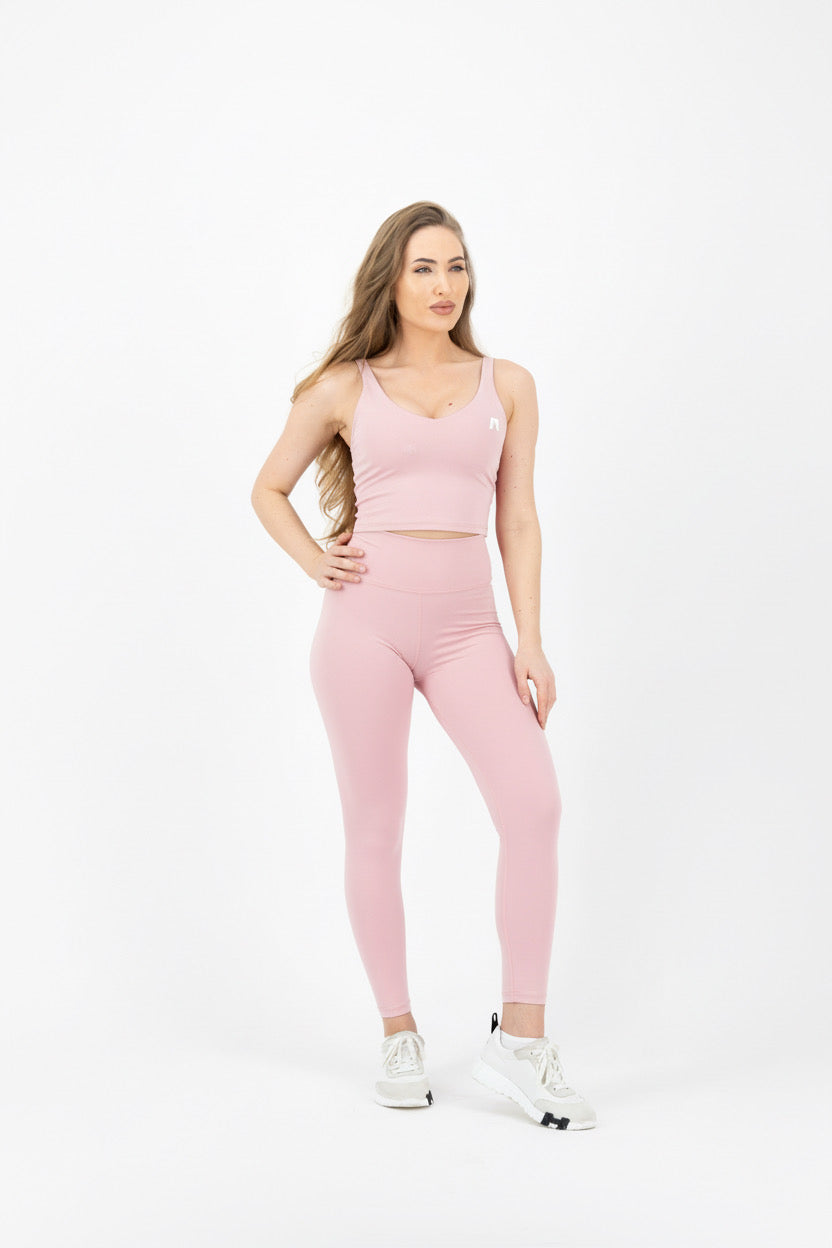 Women high waisted pink leggings
